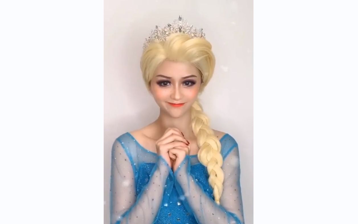 冰雪奇缘76艾莎公主仿妆78教程