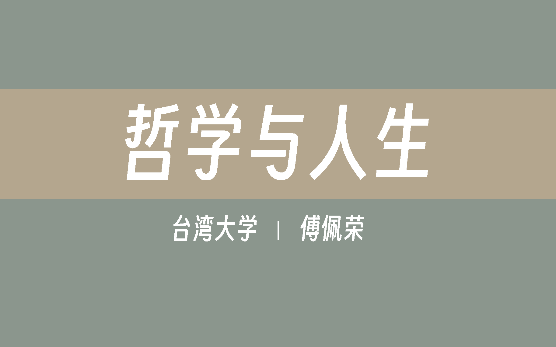 【台湾大学】哲学与人生(全16讲)傅佩荣哔哩哔哩bilibili