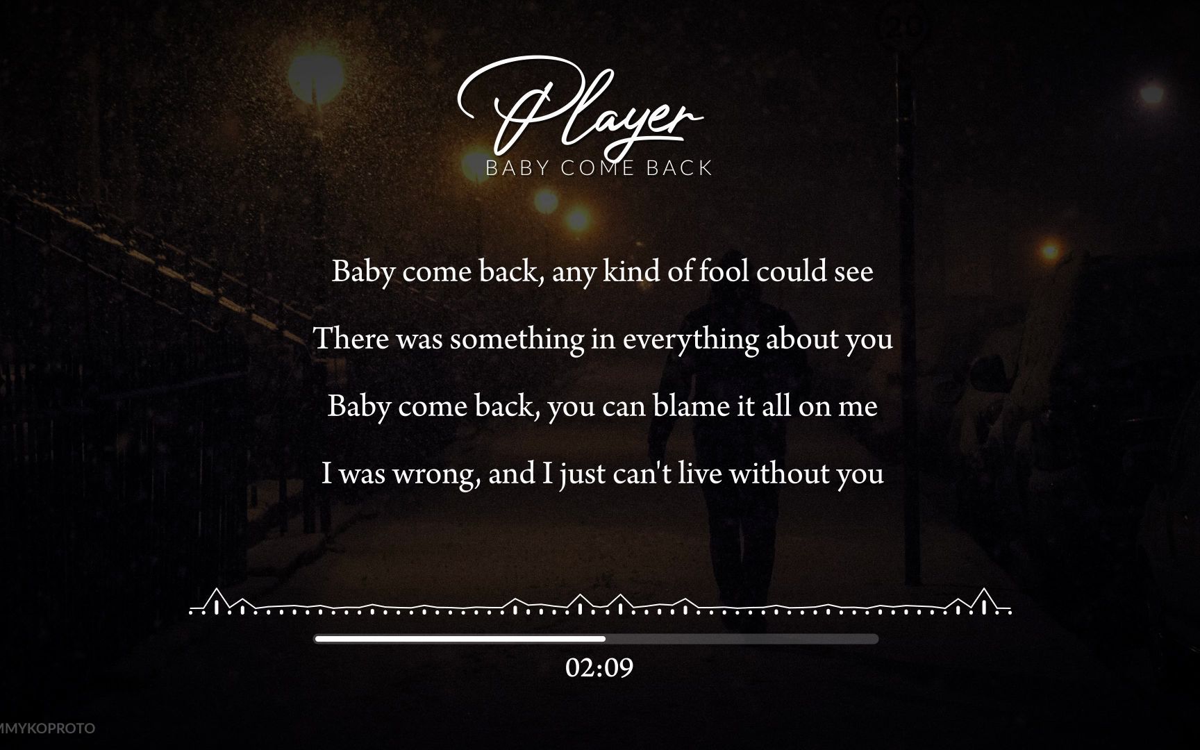 [图]Player - Baby Come Back『Music Lyrics Video』