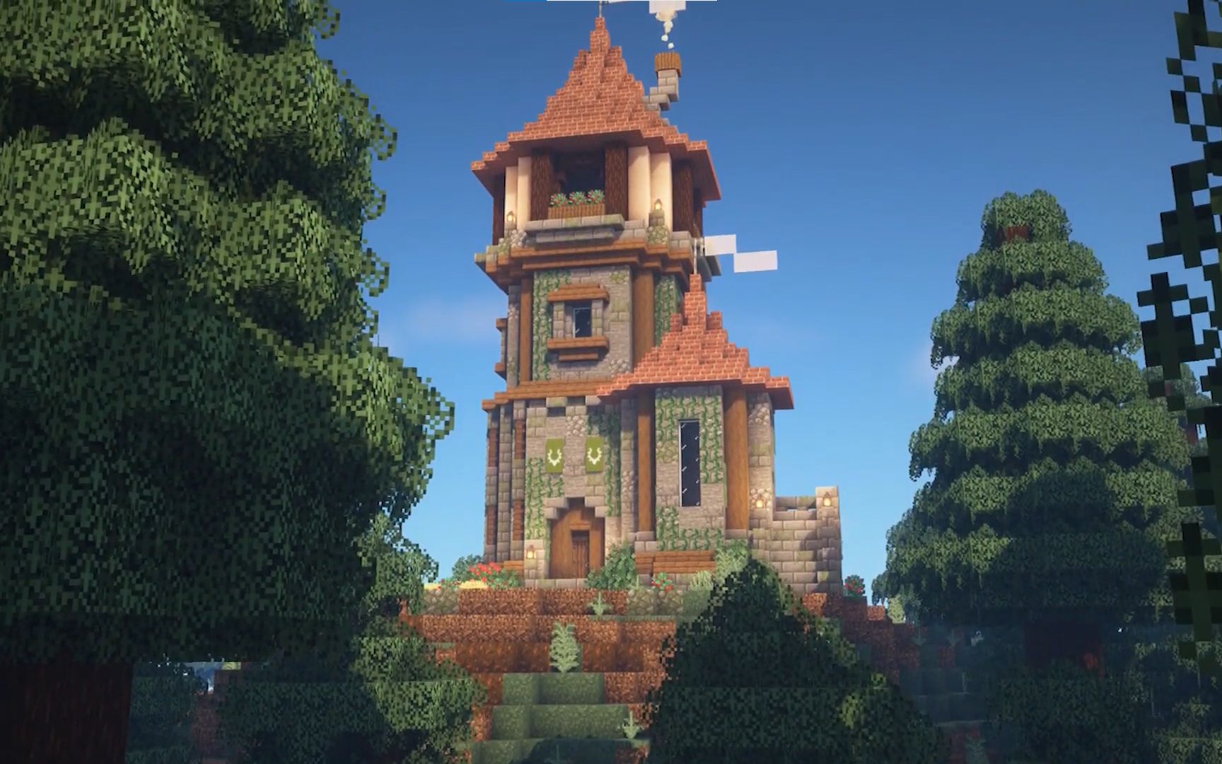 minecraft | how to build a wizard tower | part 1 (4k丝滑极致享受