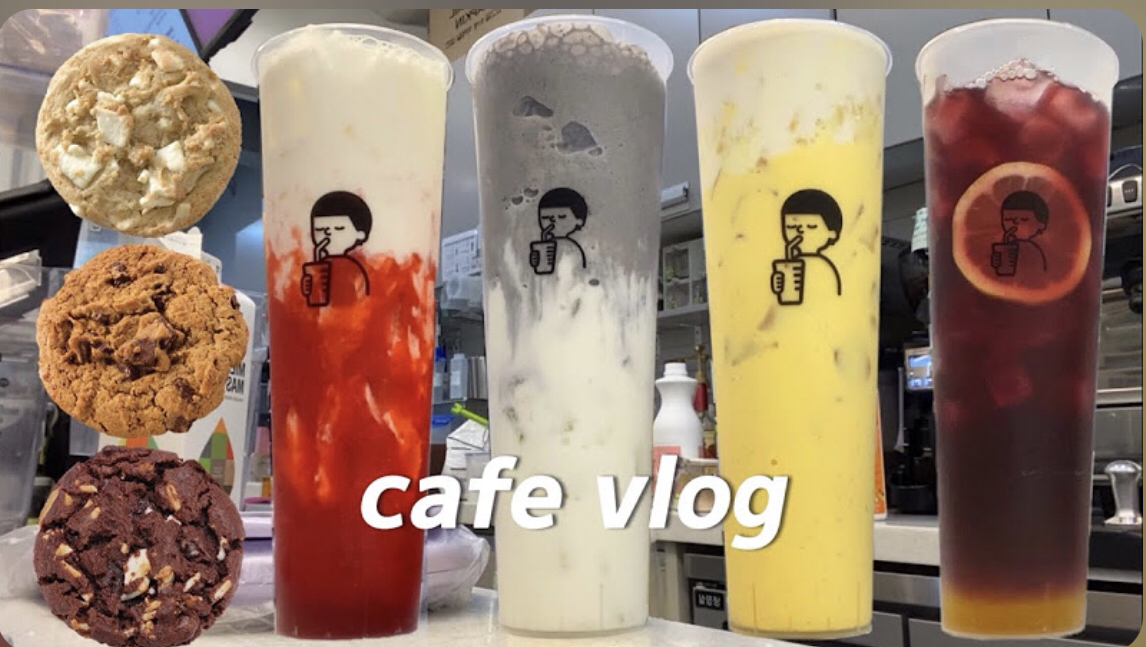 【chaevorit 中字】cafe vlog|草莓拿铁|黑芝麻奶油拿铁|桃子西柚冰茶|治愈解压催眠|饮料制作vlog哔哩哔哩bilibili