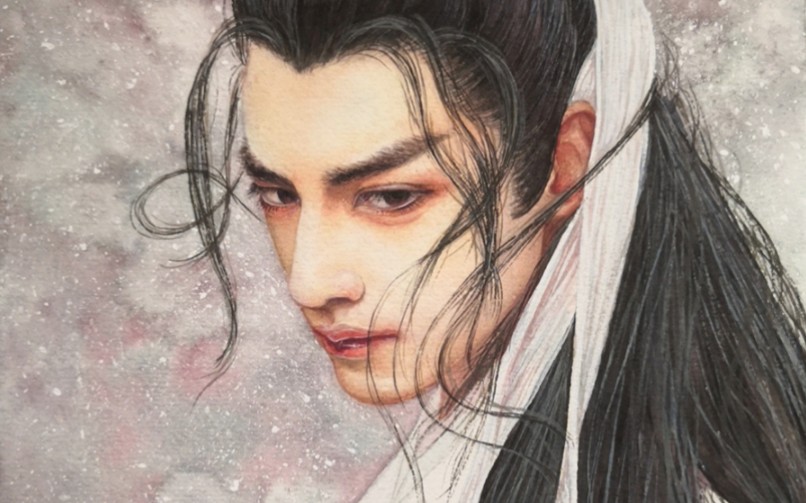 【水彩手绘】罗云熙香蜜小鱼仙倌润玉水彩手绘教程