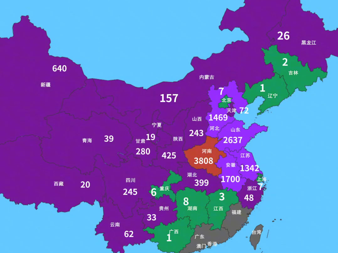 我国各省小麦产量分布图哔哩哔哩bilibili