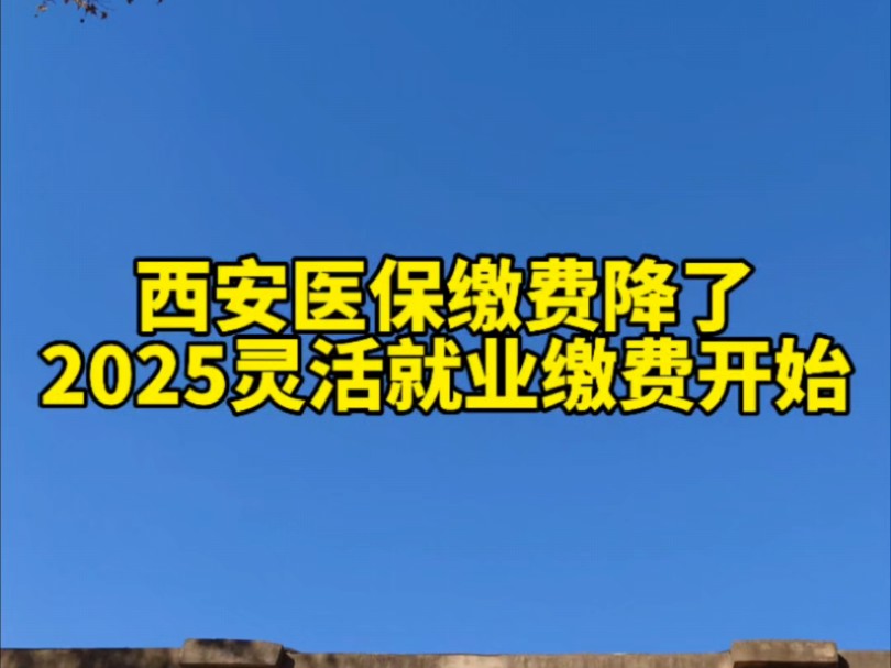 西安医保缴费降了!2025年西安市灵活就业人员职工医保缴费开始哔哩哔哩bilibili