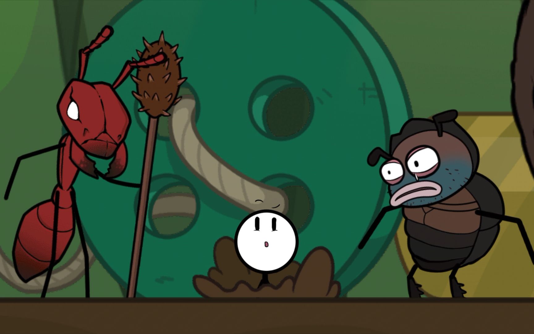 屎壳郎偷国王的粪便被抓住火材人从地下钻出来营救