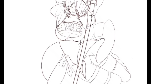 线稿系列2b小姐姐