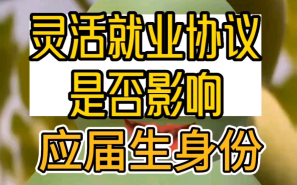 毕业生签灵活就业协议会怎样?是否影响应届生身份哔哩哔哩bilibili