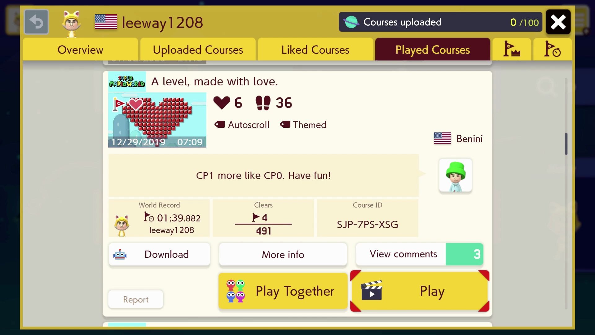 A level, made with love (SJP7PSXSG) – MARIO MARKER 2哔哩哔哩bilibili