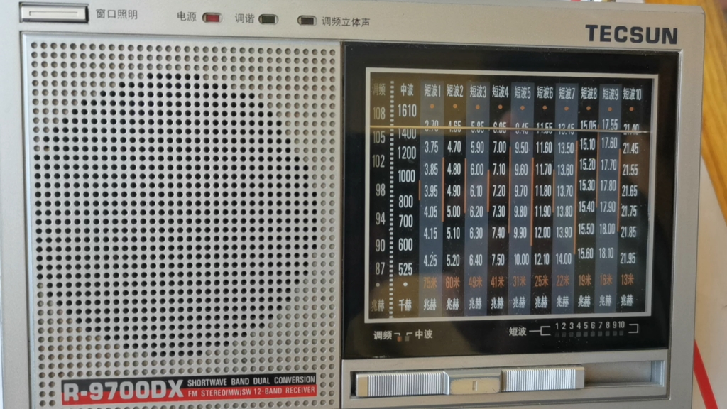 德生r9700dx收音机调频试听《中国之声·此时此刻》