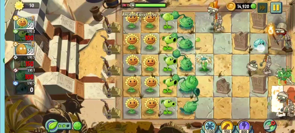 植物大战僵尸2之上古埃及第9天