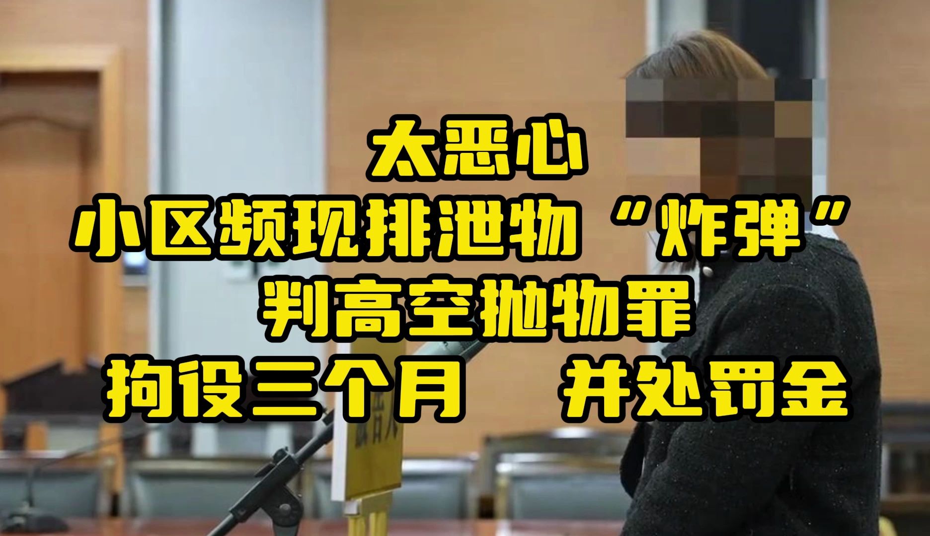 女子因多次高空抛屎被告上法院判刑