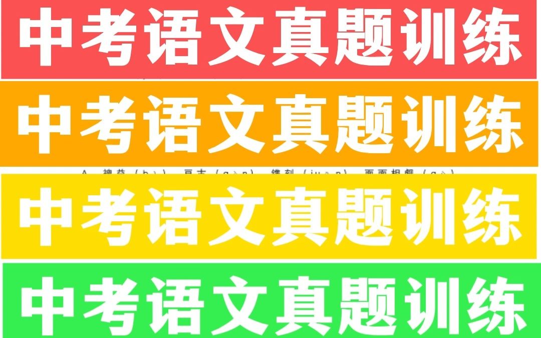 中考语文真题训练!纠正你的字音字形 【大师一百】APP 解锁哔哩哔哩bilibili