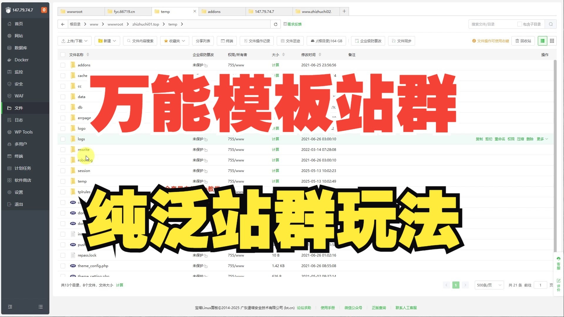 【黑帽seo教学】万能模板站群纯泛二级泛站群玩法