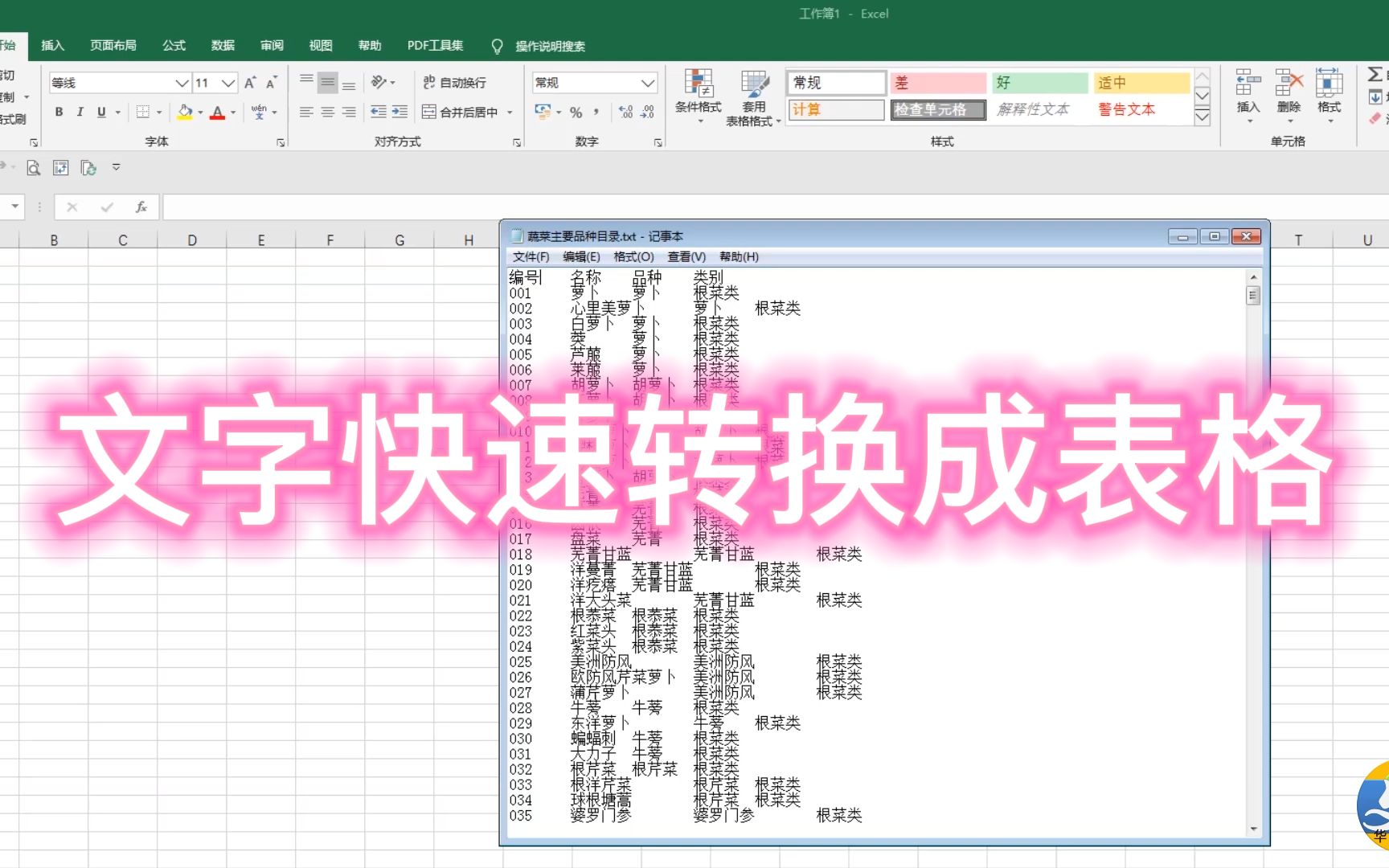 Excel 文字快速转换成表格,这个方法简单实用,快来试试哔哩哔哩bilibili