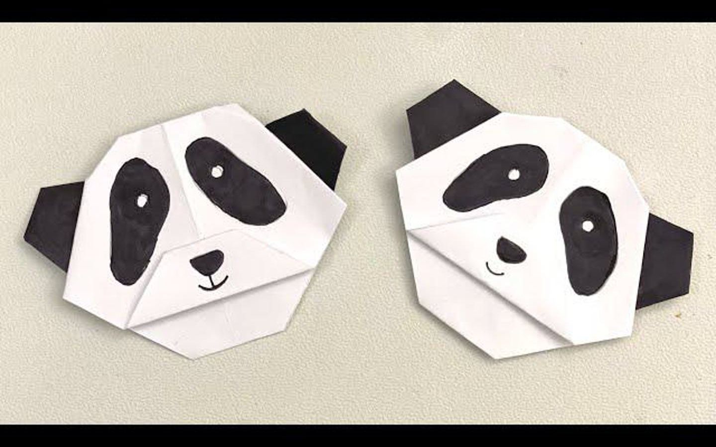 儿童纸熊猫简单的儿童工艺创意纸工艺品学校纸工艺品幼儿园工艺品