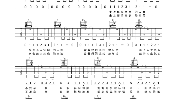 离别开出花吉他谱