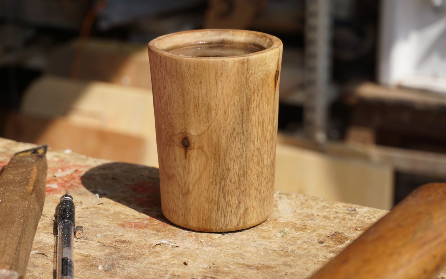 【木工手作】把一个原木做成一个简单木杯子