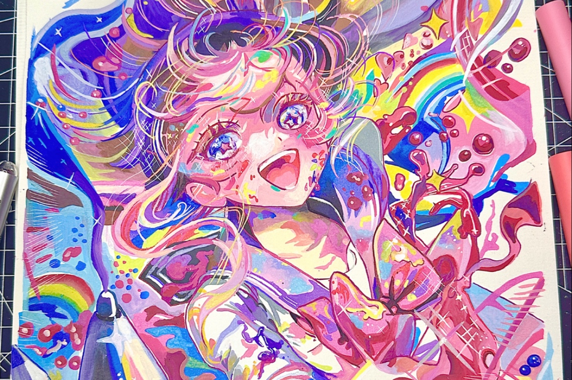 五彩斑斓的画？