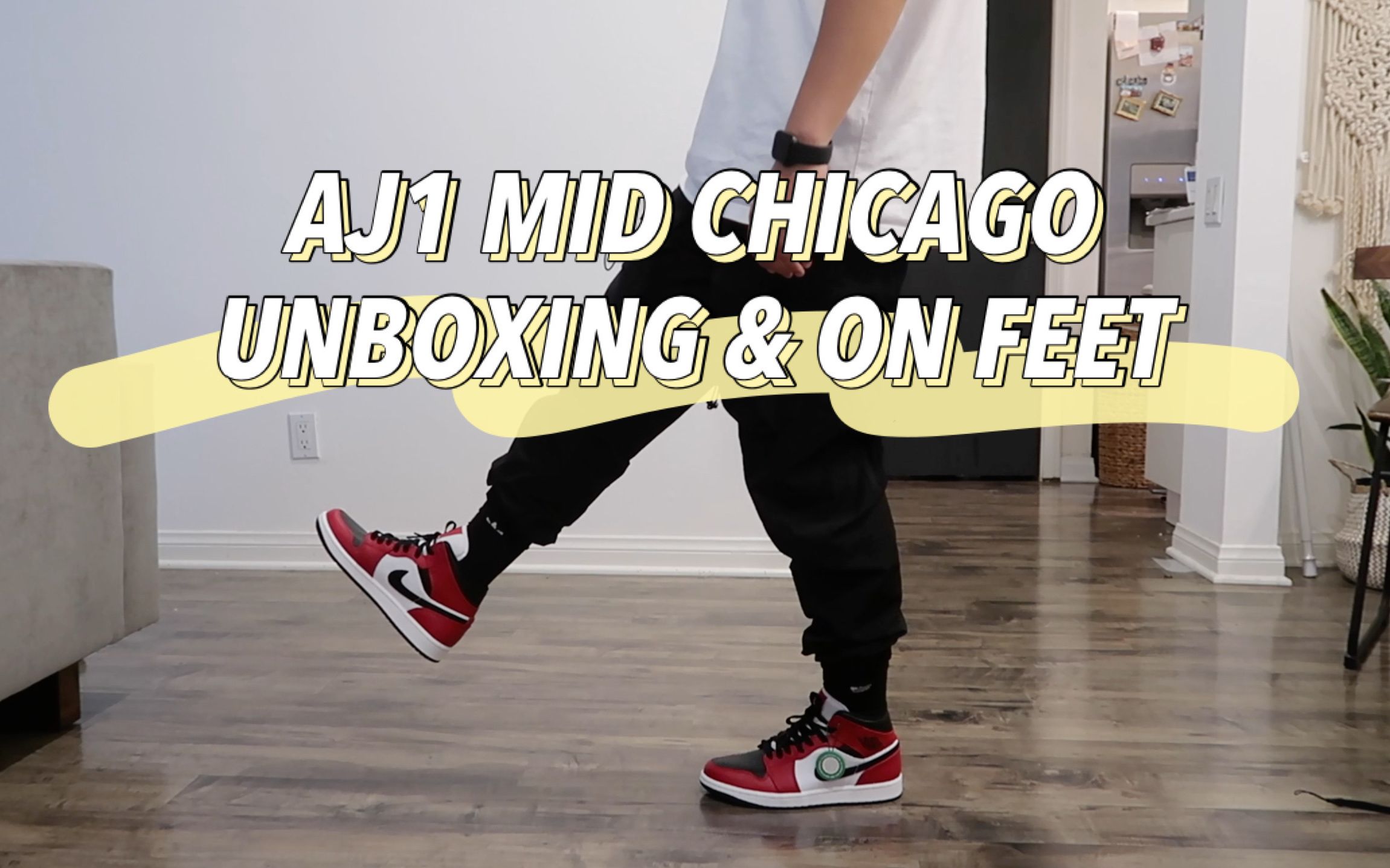 AJ1 Air Jordan 1 Mid Chicago 芝加哥开箱上脚哔哩哔哩bilibili