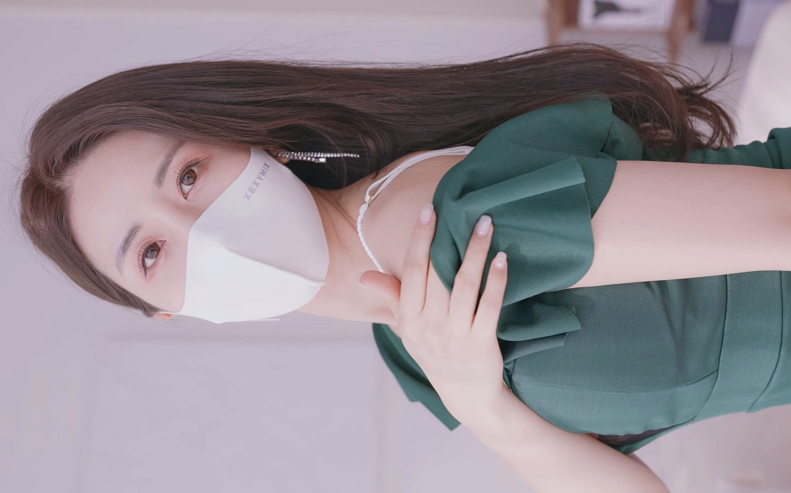 【lovely rose】绿色花边连衣裙迷你裙 服饰穿搭lookbook