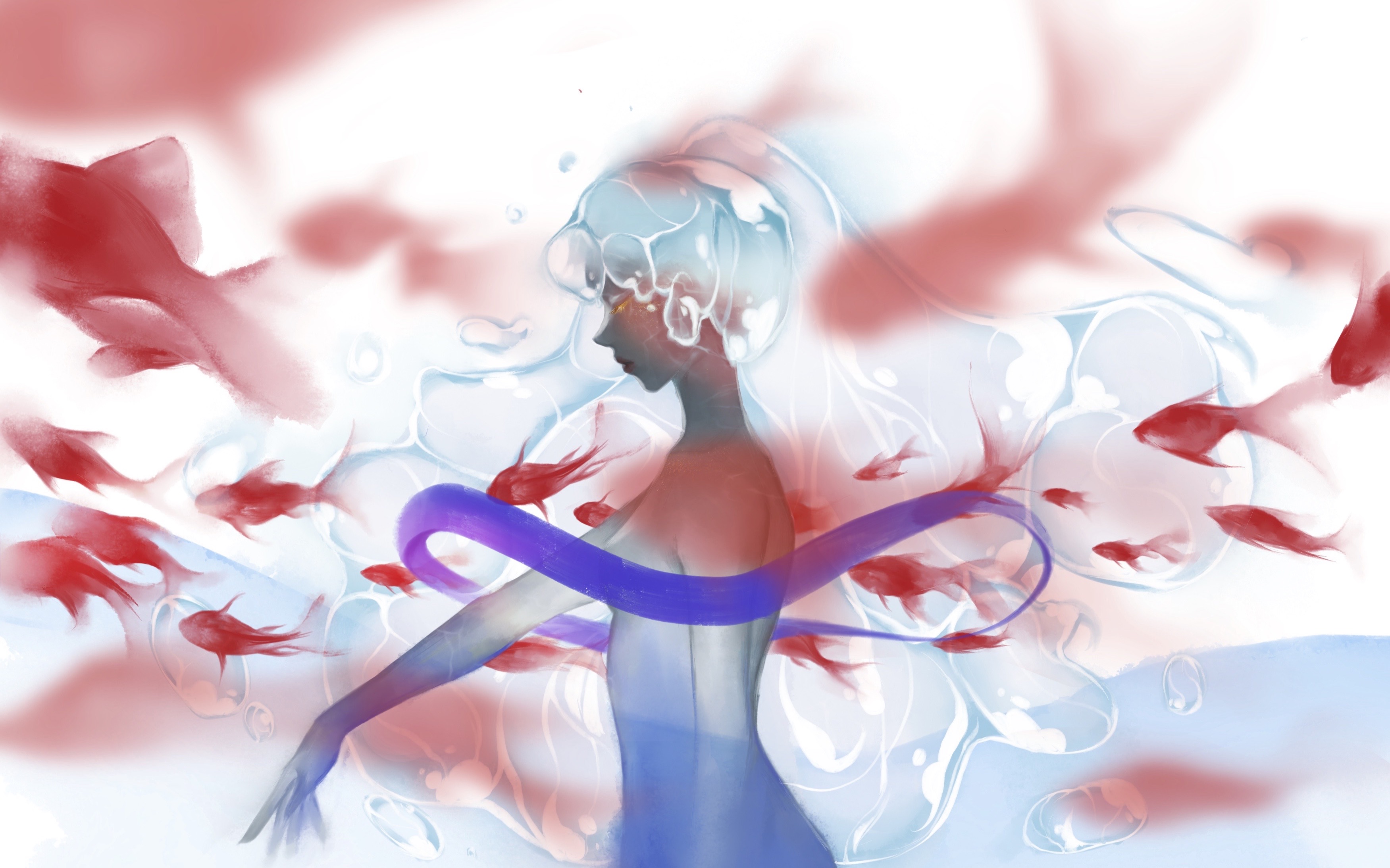 【procreate】画一下自家女儿,用水做的头发