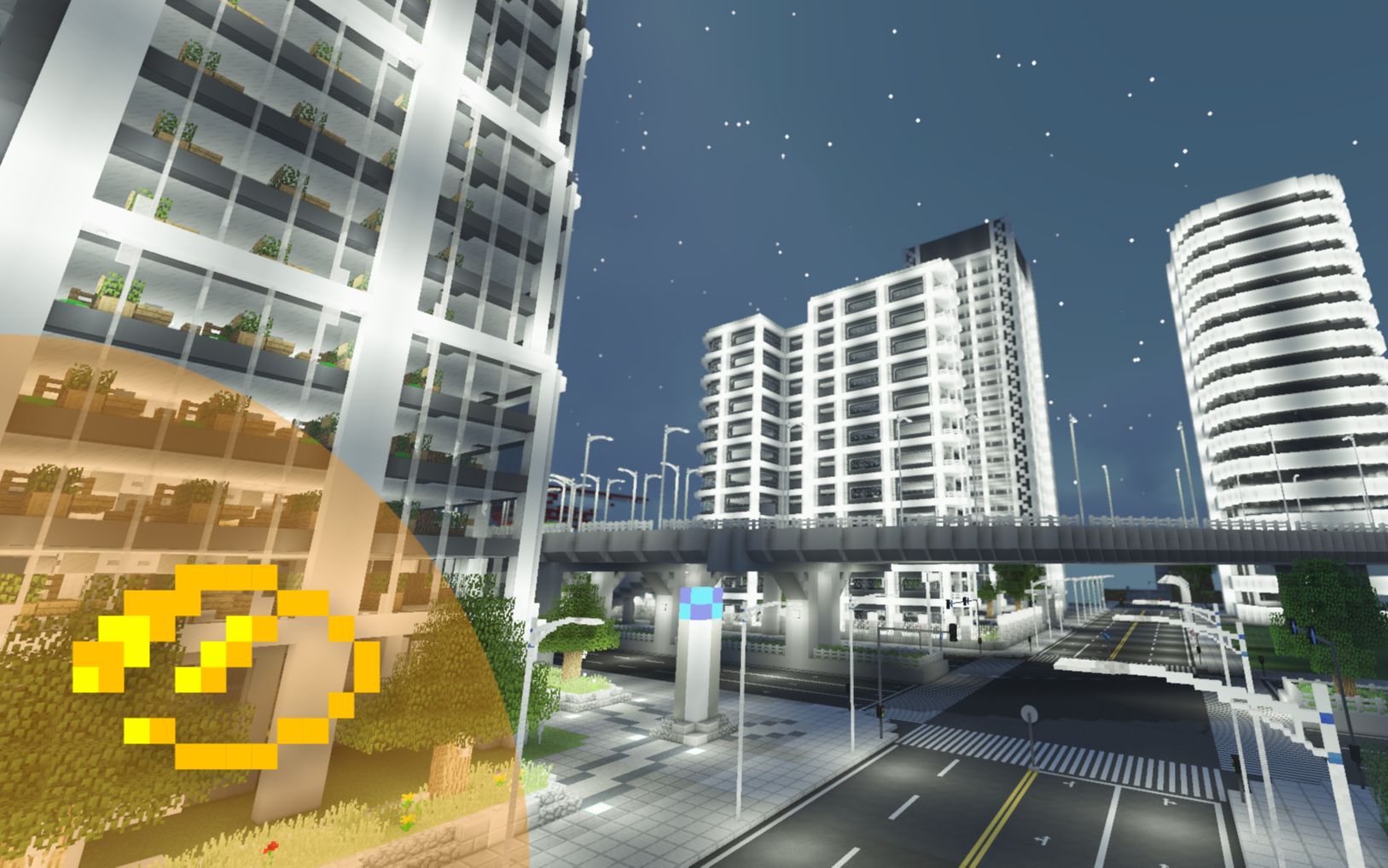 夜晚的城市更美丽 ChihoCraft千穗谷夜景游览视频【Minecraft】哔哩哔哩bilibili