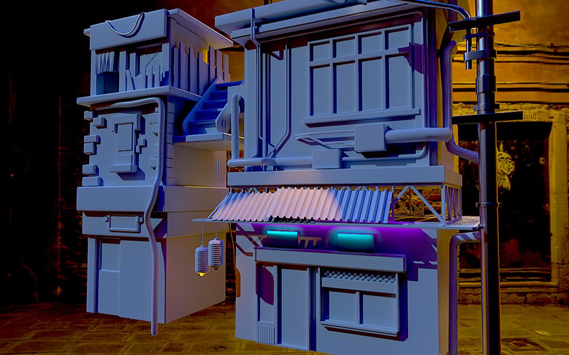 【maya】从拉box开始,现代建筑场景模型搭建,maya场景建模思路讲解