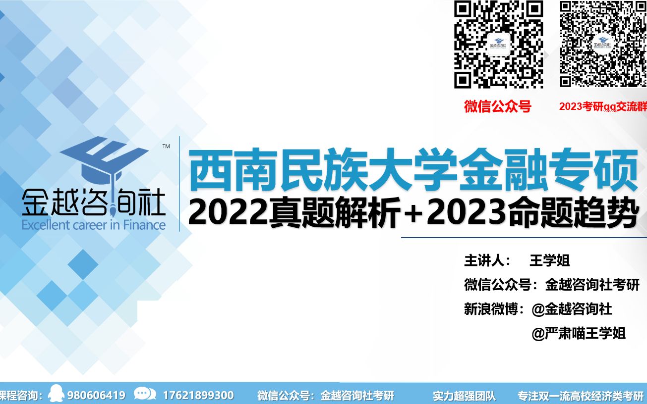 2022西南民族大学金融专硕431/西南民大金专真题解析+2023命题趋势哔哩哔哩bilibili