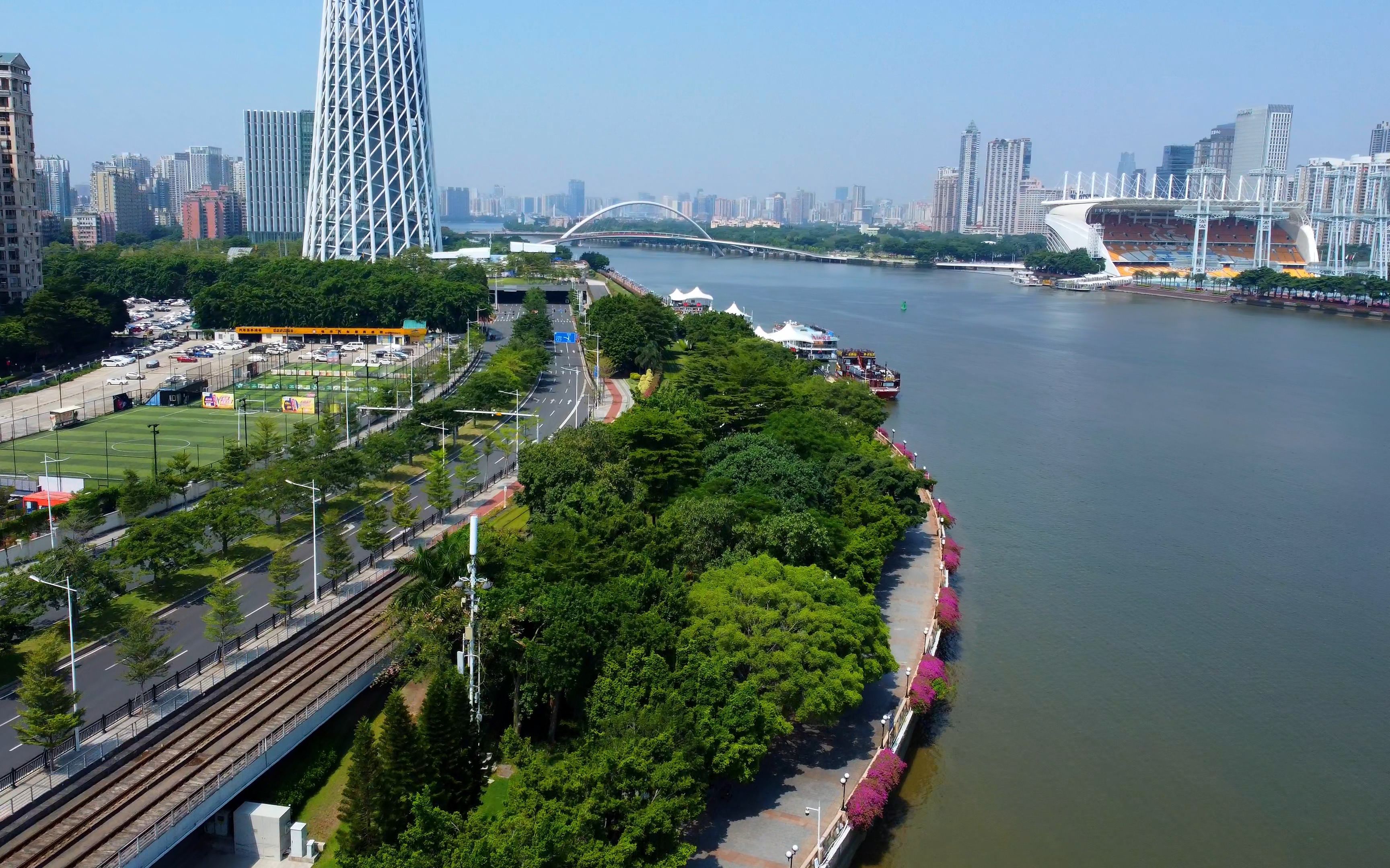 上帝视角看广州-广州塔江边