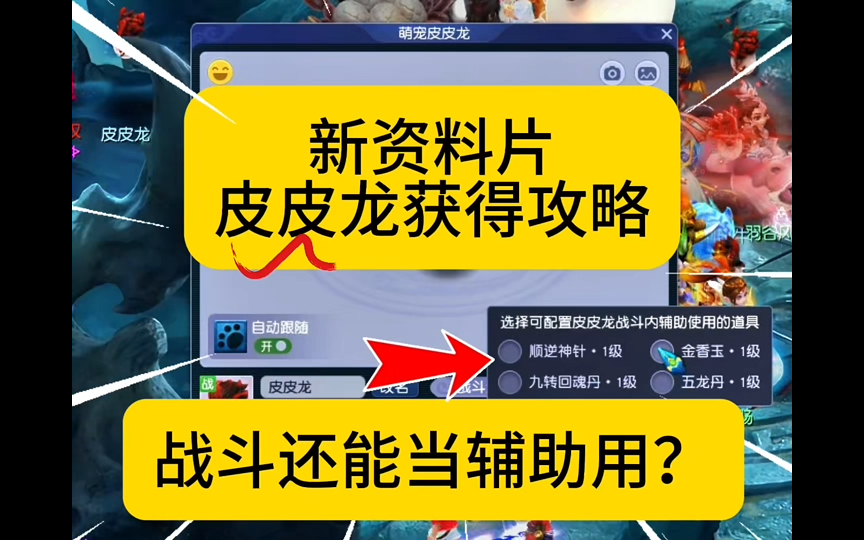 梦幻:新资料片皮皮龙养成攻略?战斗还能当辅助用?哔哩哔哩bilibili梦幻西游