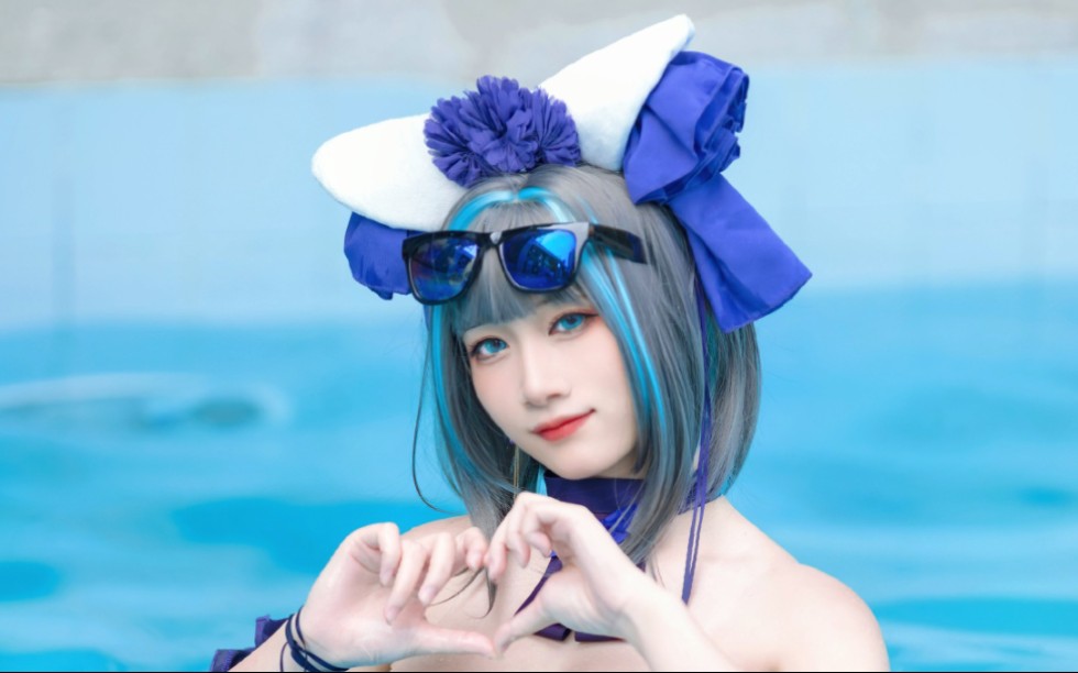 月一吖 【柴郡泳装cos】人家不是猫啦 p3