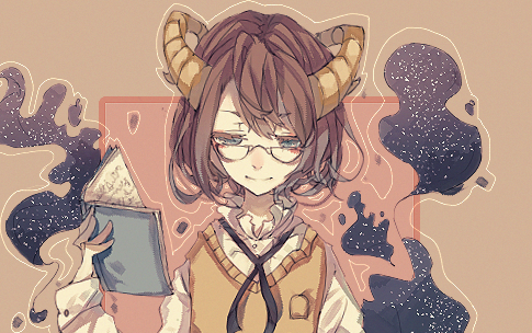 板绘听说长着山羊角的都是学霸