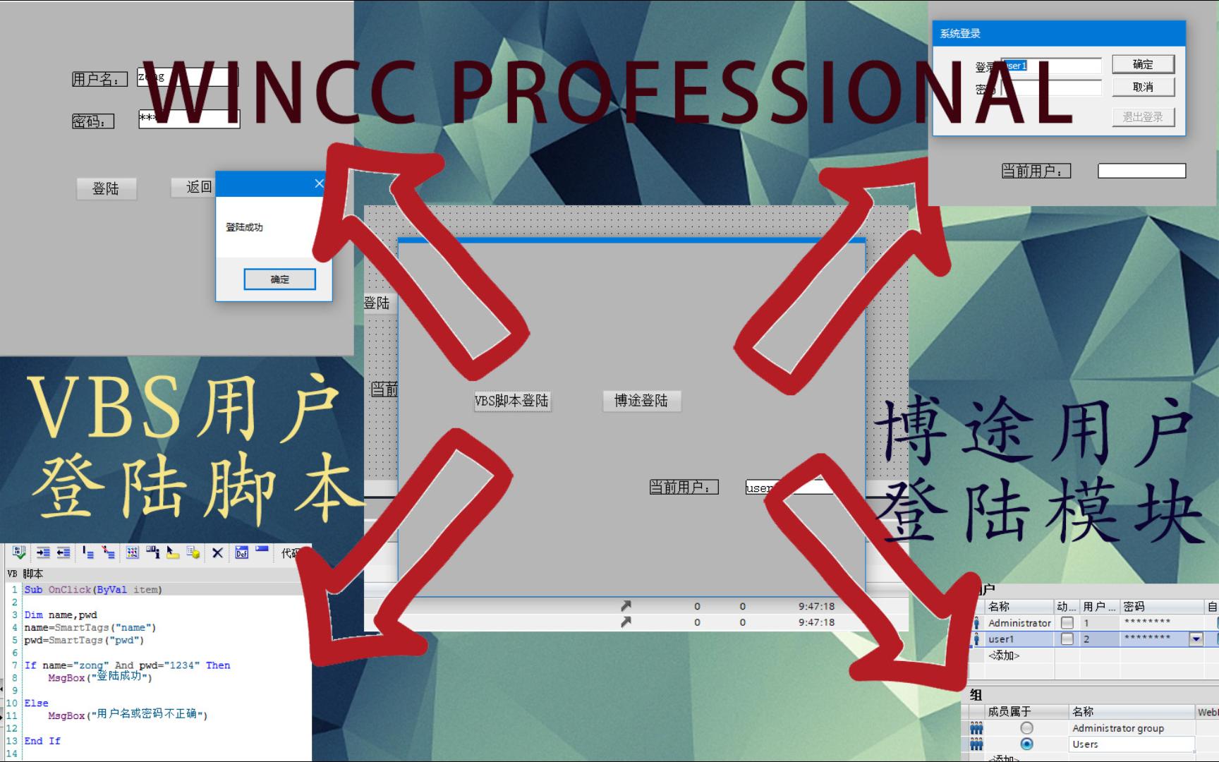 wincc两种用户登陆功能的实现方法哔哩哔哩bilibili