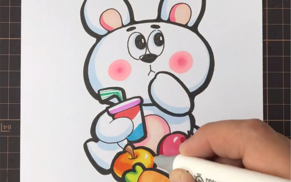 【马克笔】可爱北极熊作画过程_哔哩哔哩_bilibili