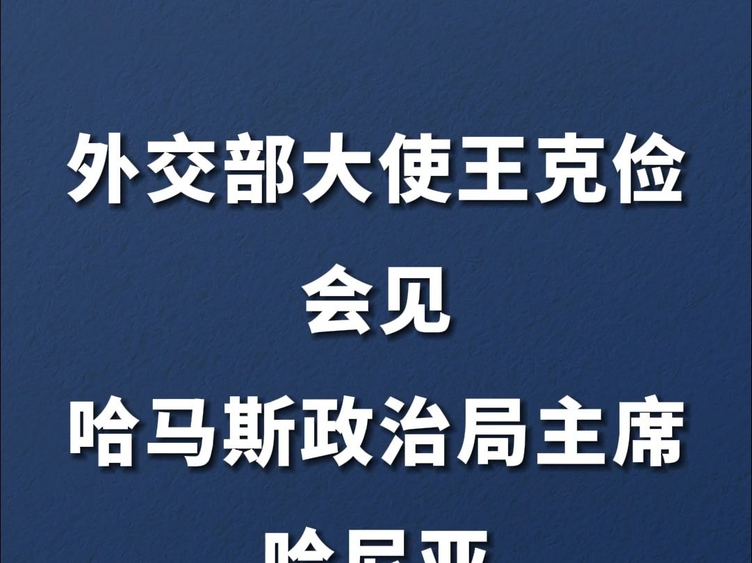 外交部大使王克俭会见哈马斯政治局主席哈尼亚哔哩哔哩bilibili