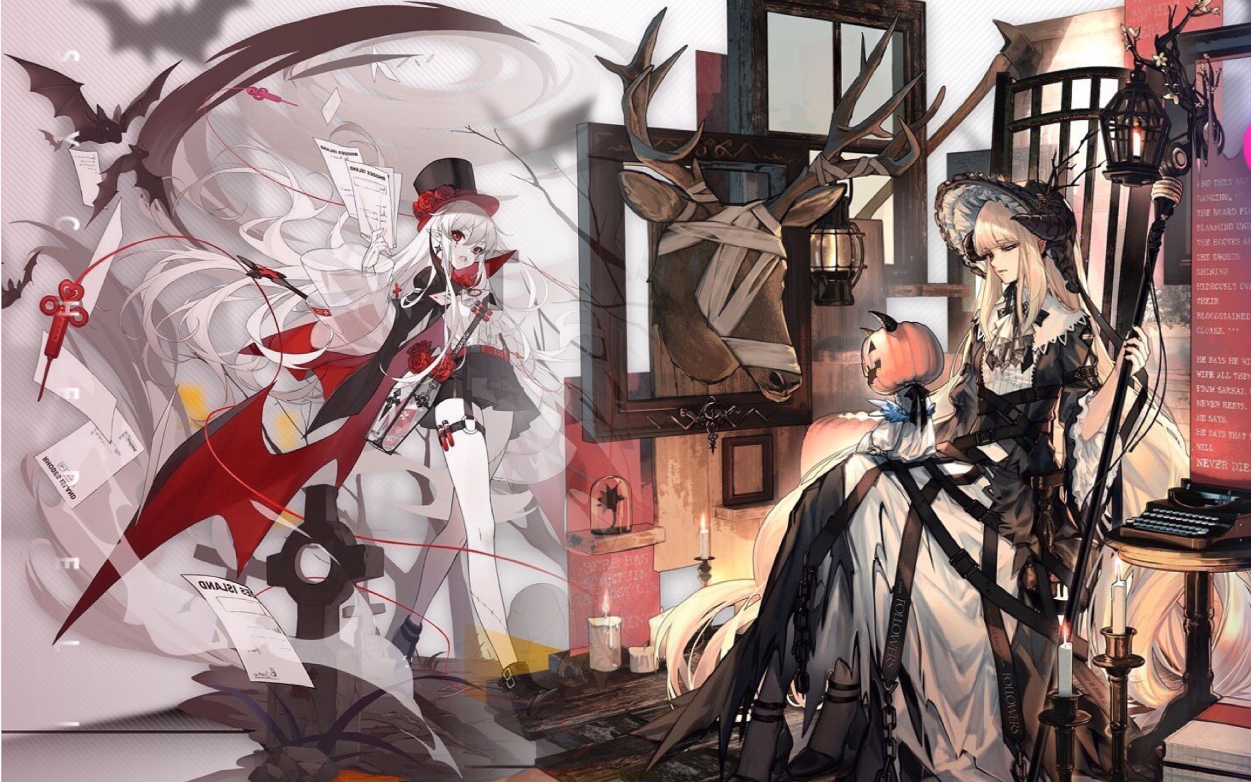 明日方舟-万圣节主题家具魂灵秘会 新增皮肤 夜莺 挽歌>  华法琳 盛宴