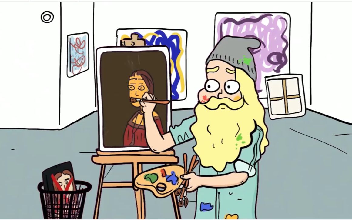 【crobar艺术史搞怪动画】 达芬奇《 自画像》 中法双字