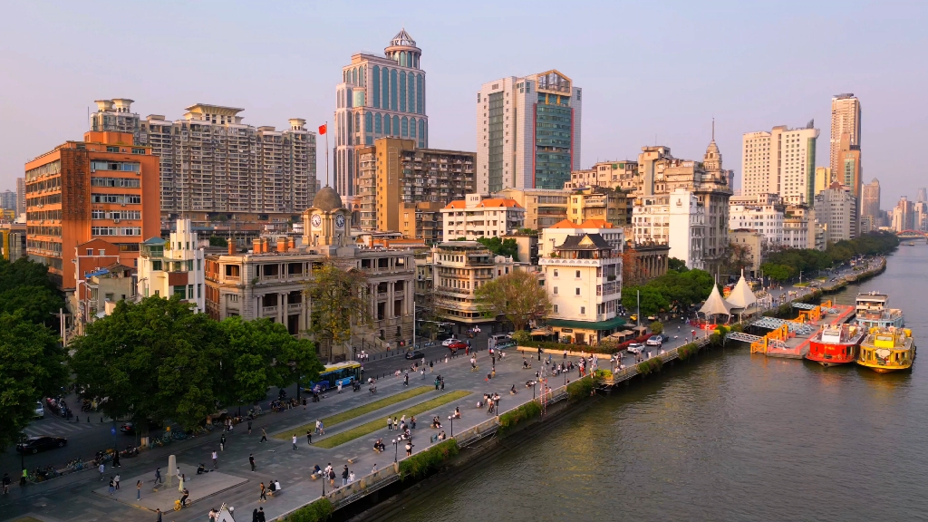 [航拍延时]广州沿江西路