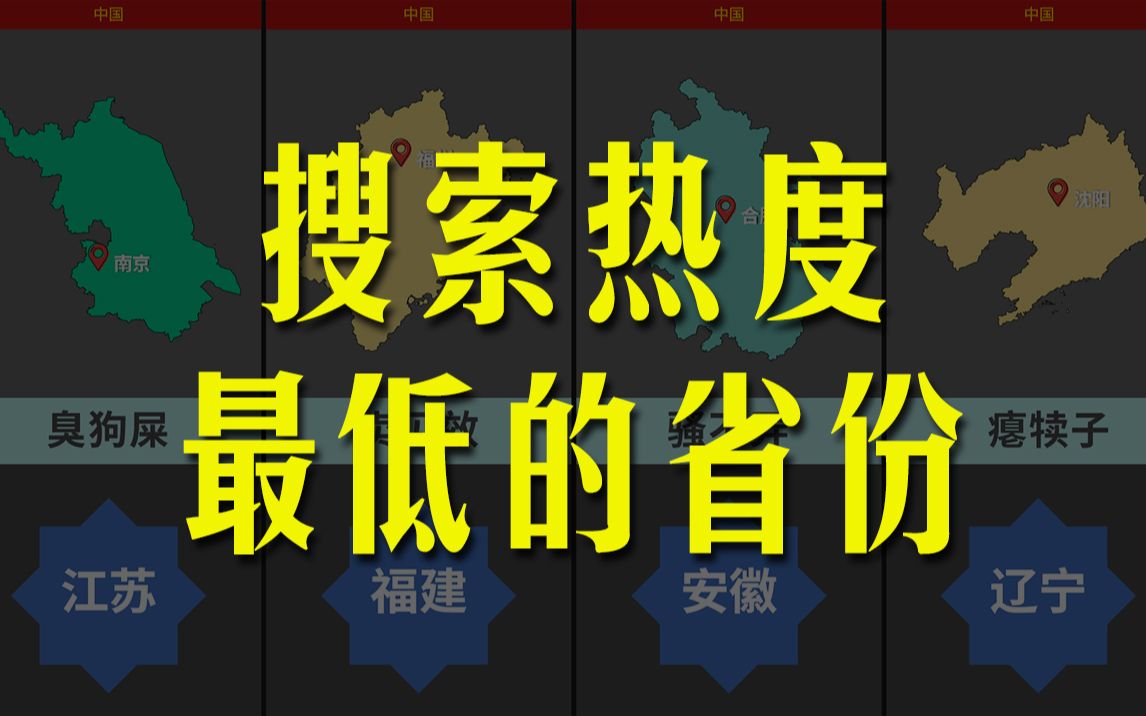 搜索热度最低的省份,看到最后一个搜索量我实在绷不住了!哔哩哔哩bilibili