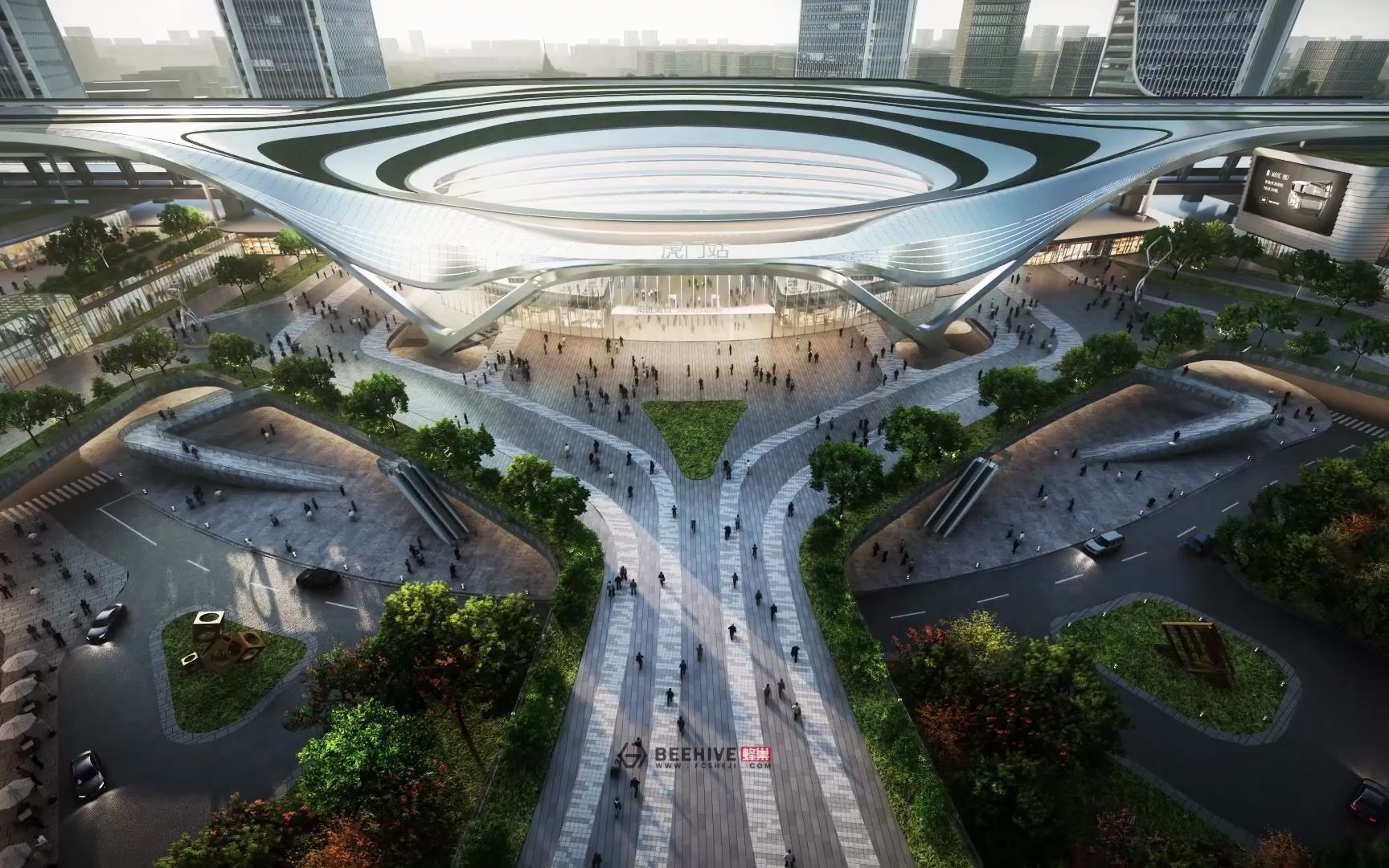 【BEEHIVE Lumion10.5 Animation】—Aedas Humen High Speed Rail Station Expansion Pro哔哩哔哩bilibili