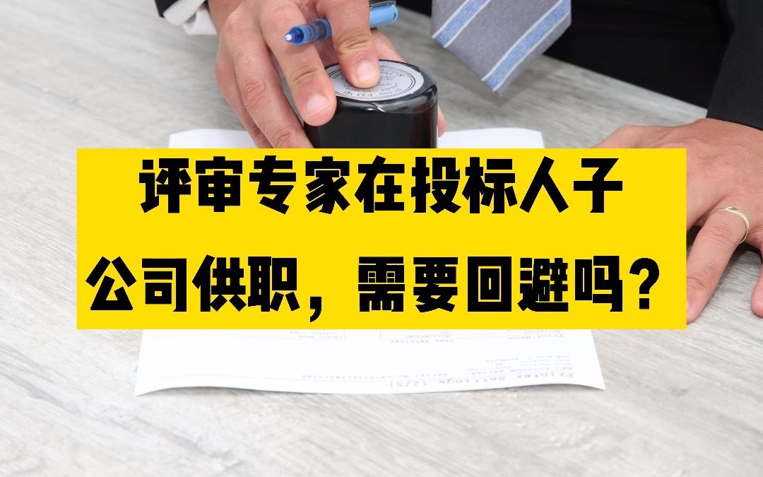 评审专家在投标人子公司供职,需要回避吗?哔哩哔哩bilibili