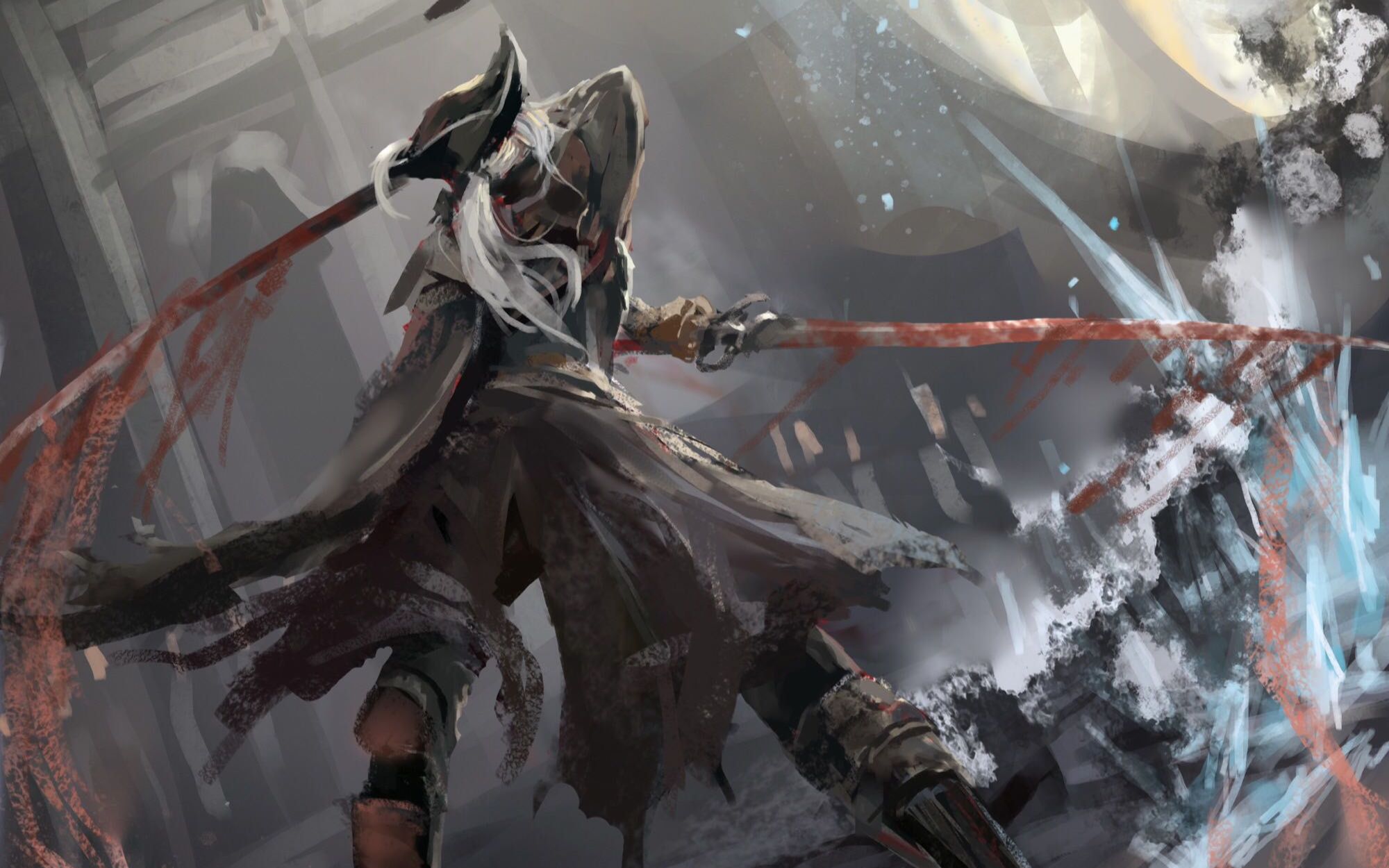 【血源诅咒】萌新一周目硬碰硬刀口舔血狩猎太刀哥,惊险刺激的战斗