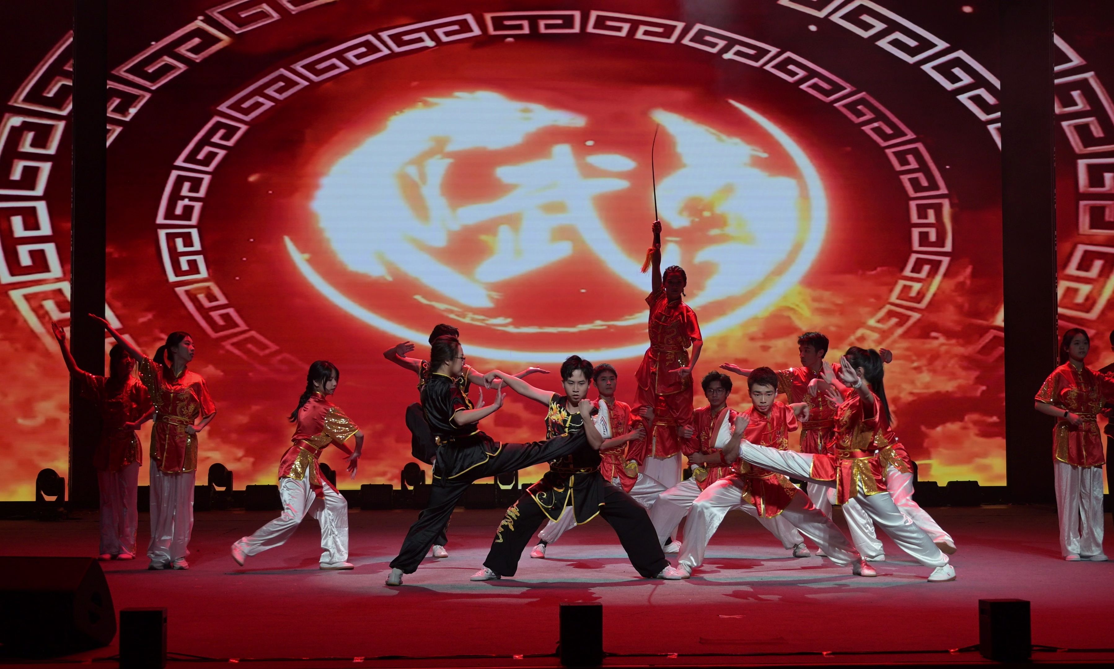 武术舞旗表演