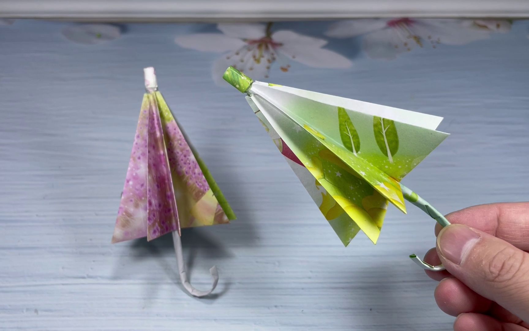 折纸小雨伞,简单易学步骤详细,创意手工制作