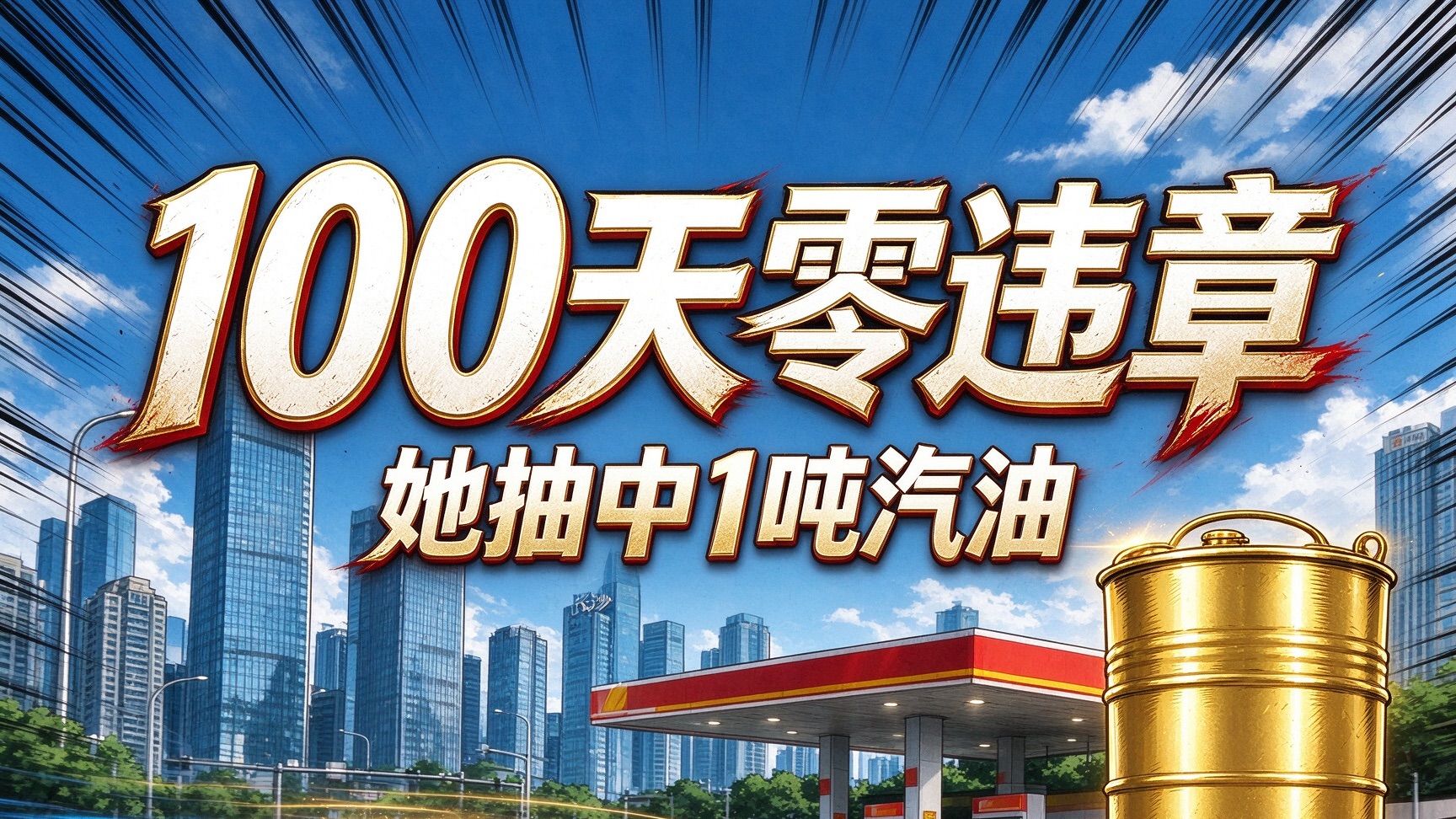 长沙女子100天零违章，抽中1吨汽油⛽
