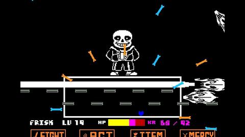 传说之下困难模式第一阶段】UNDERTALE HARD MODE sans fight!!