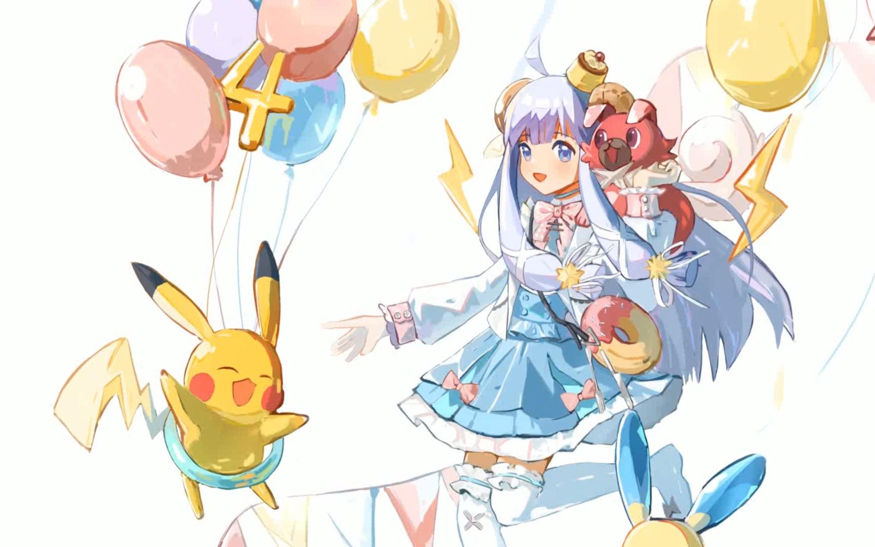 动态壁纸〗咩栗 with pokémon