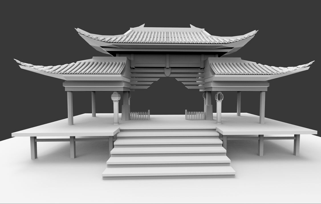 《黑神话ⷦ‚Ÿ空》3D游戏场景古建筑场景模型制作哔哩哔哩bilibili