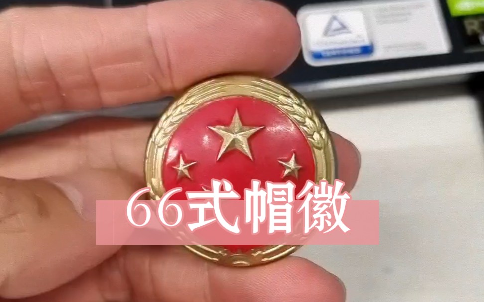 66式帽徽.鋁質.向人民警察致敬.