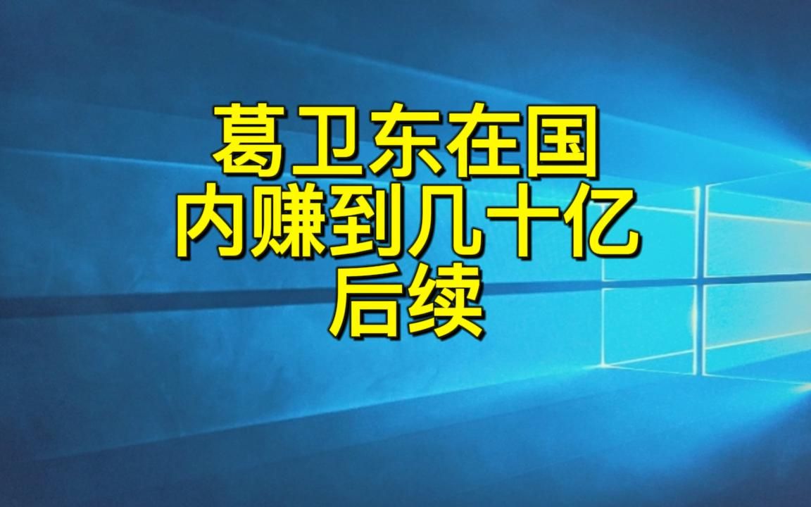 葛卫东在国内赚到几十亿后,带着他的混沌资本参与国际金融博弈,从2013哔哩哔哩bilibili